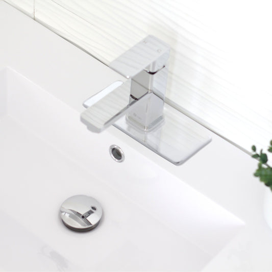 Single Hole Bathroom Faucet Plate in Polished Chrome