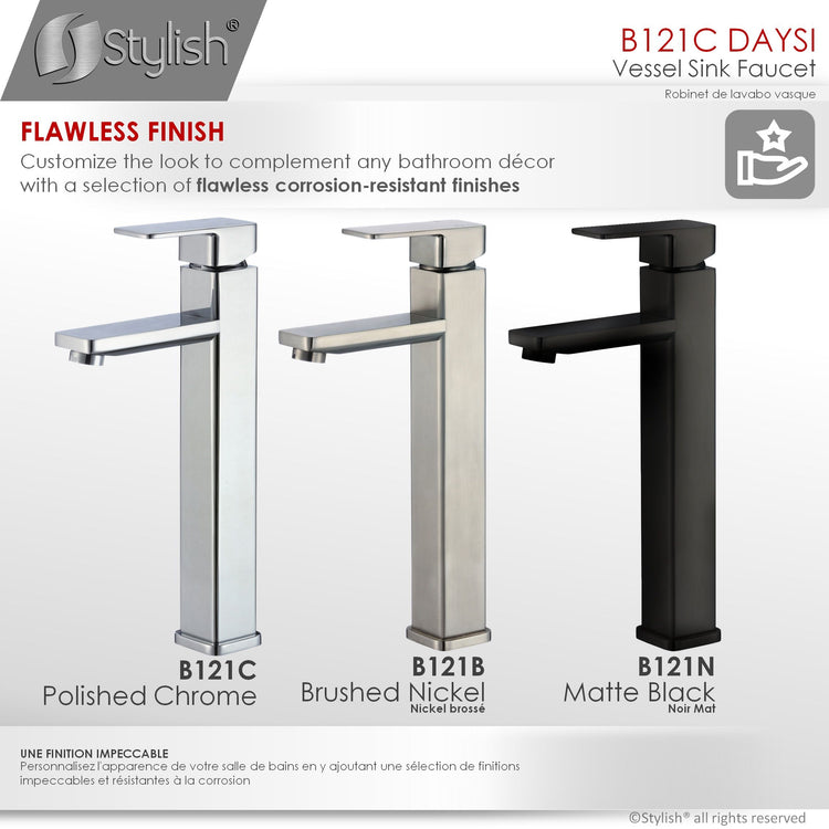 Single Hole Single-Handle Vessel Bathroom Faucet in Polished Chrome