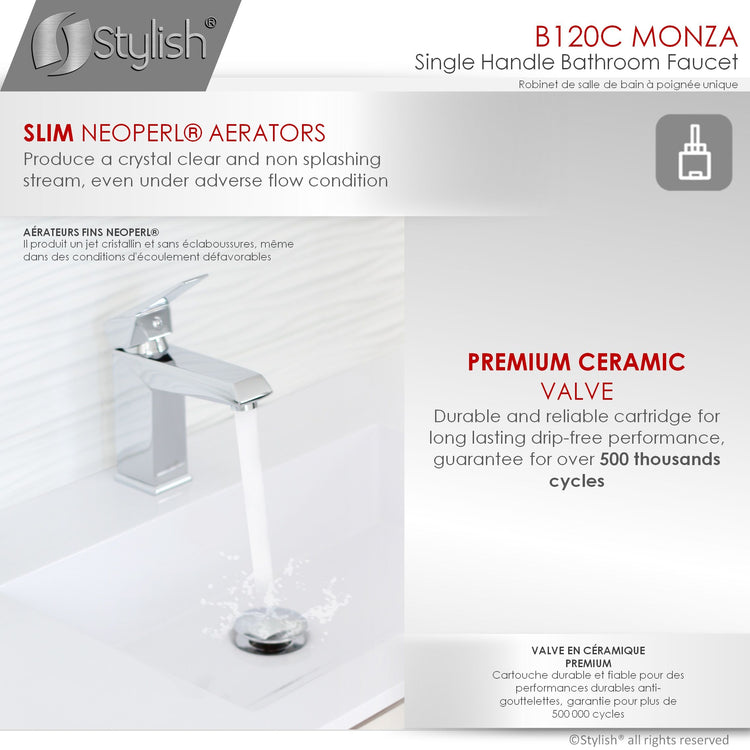 Single Hole Single Handle Bathroom Faucet Polished Chrome