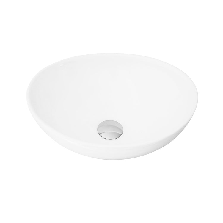 Porcelain Oval 15 3/4-inches TopMounted Vessel Bathroom Sink