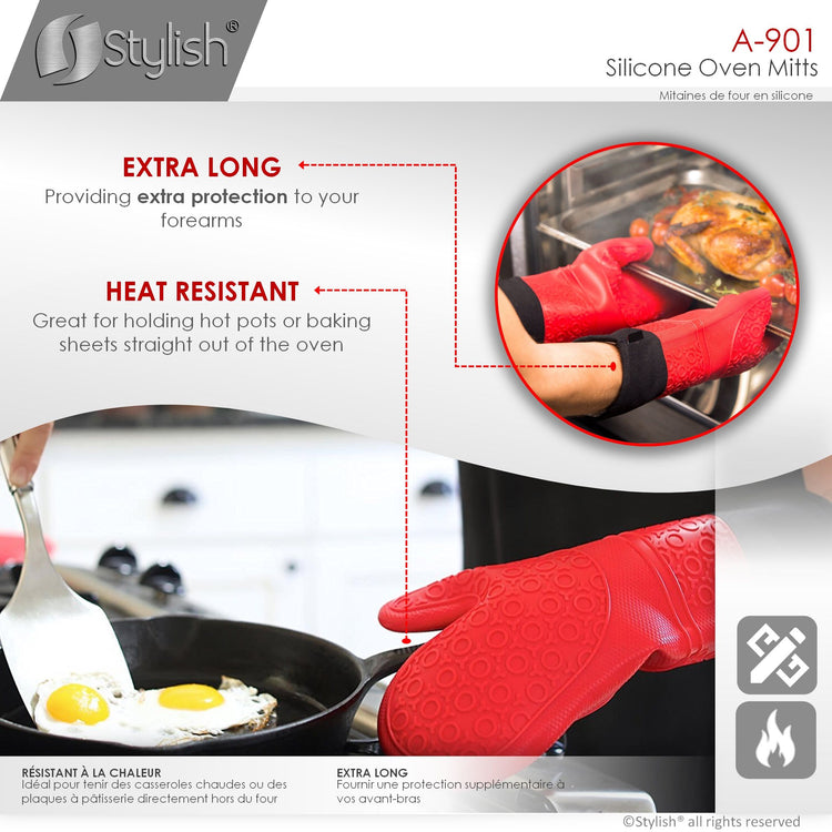 Heat Resistant Silicone Mitts