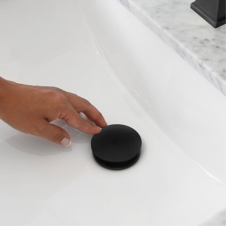 Vessel Sink Pop-Up Drain with Overflow in Matte Black Finish