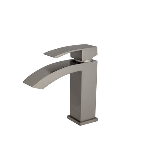 Modern Single Handle Brushed Nickel Bathroom Faucet