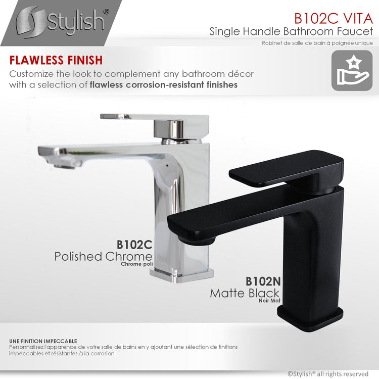 Single Handle Bathroom Faucet Polished Chrome