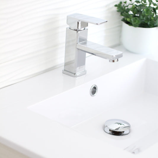 Vessel Sink Pop-Up Drain with Overflow in Polished Chrome Finish