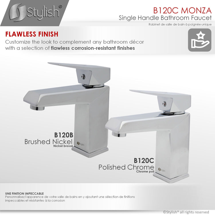 Single Hole Single Handle Bathroom Faucet Polished Chrome