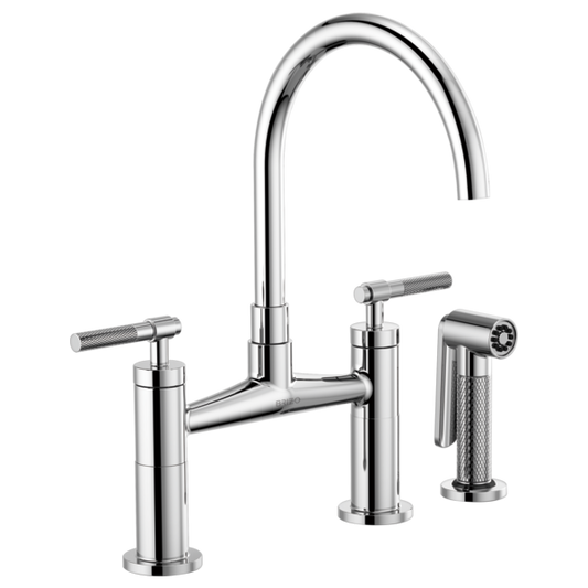 Brizo - Litze - Arc Spout Bridge - Knurled Handle - Chrome