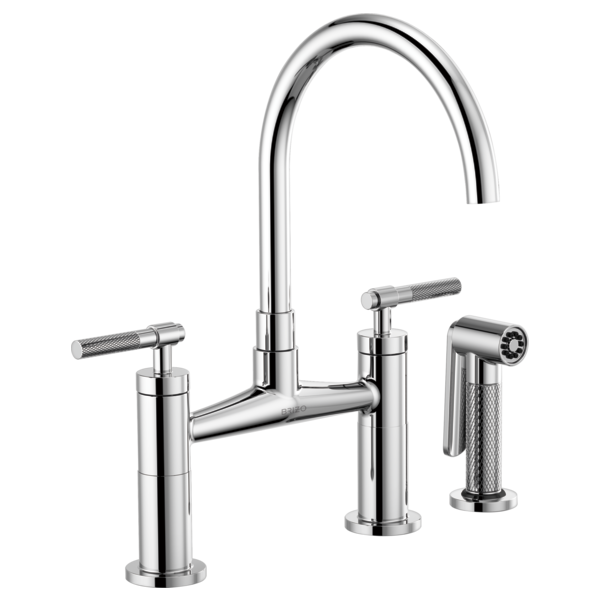 Brizo - Litze - Arc Spout Bridge - Knurled Handle - Chrome