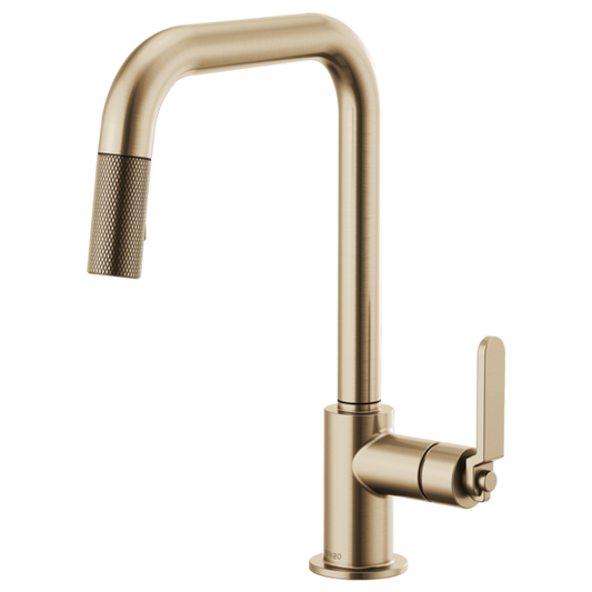 Brizo - Litze - Square Spout Pull-Down - Industrial Handle - Luxe Gold