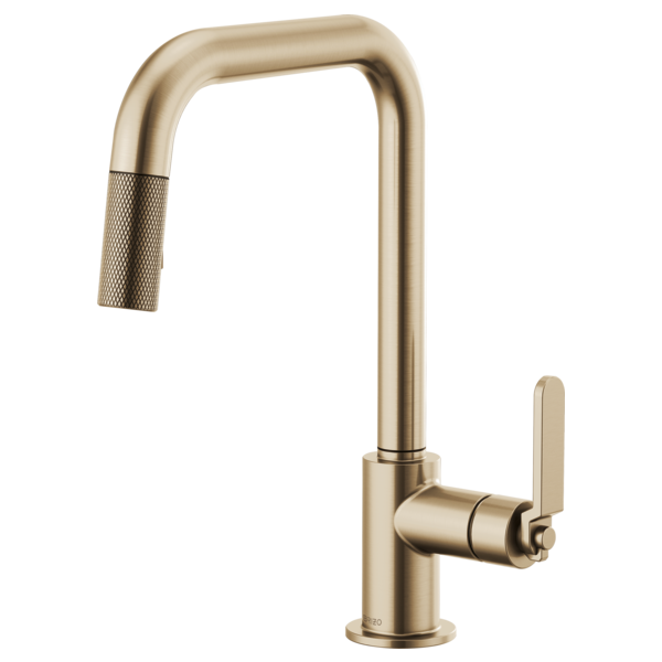 Brizo - Litze - Square Spout Pull-Down - Industrial Handle - Luxe Gold