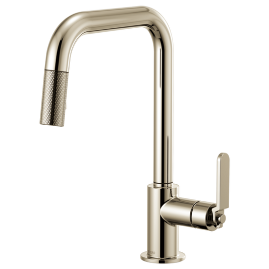 Brizo - Litze - Square Spout Pull-Down - Industrial Handle - Polished Nickel