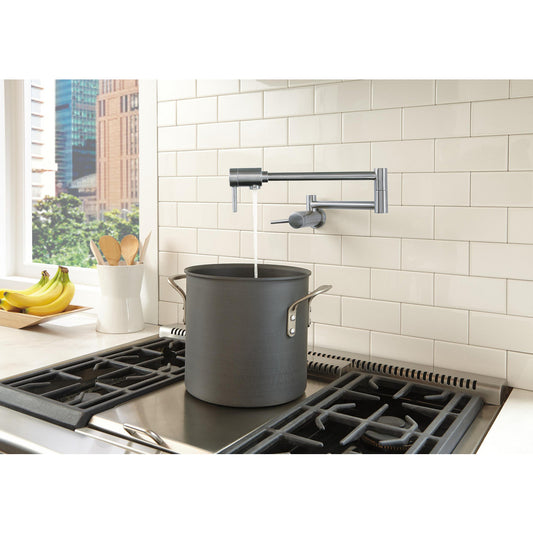 Delta - Contemporary Pot Filler - Wall Mount - Arctic Stainless