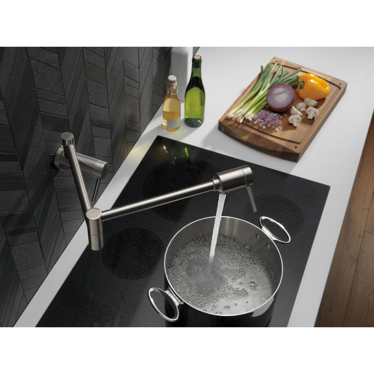 Delta - Contemporary Pot Filler - Wall Mount - Stainless