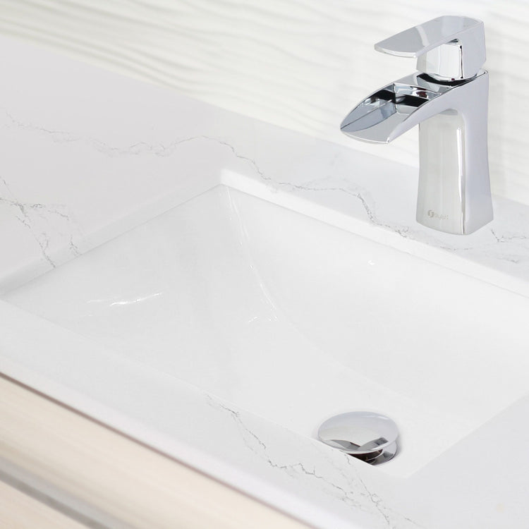 Porcelain Rectangular 18 inch Undermount Bathroom Sink with Overflow