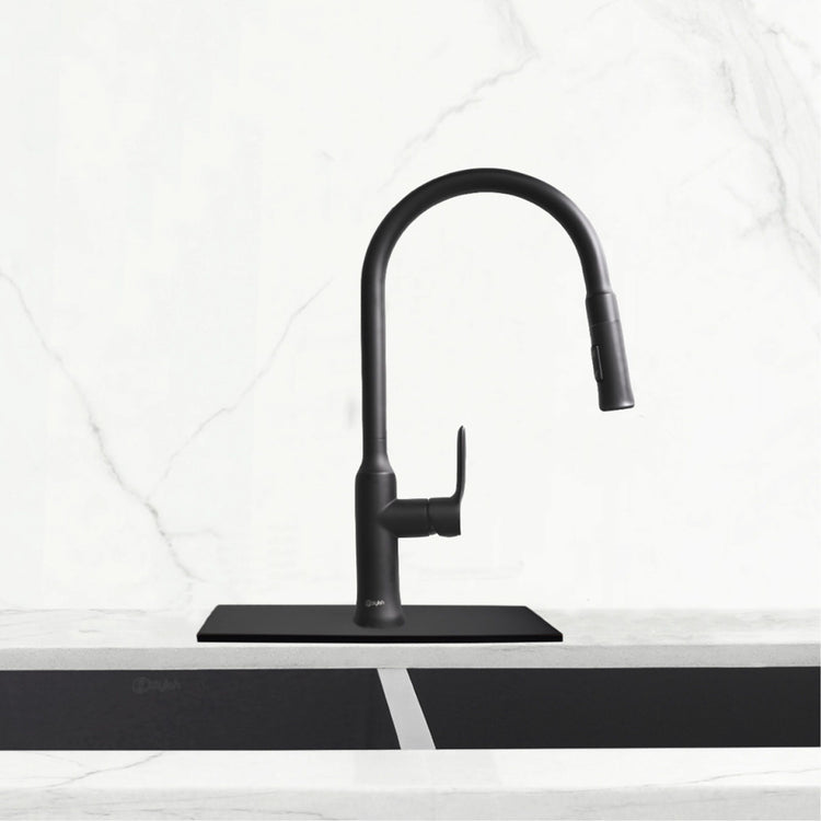 Stylish - Single Hole Kitchen Faucet Plate in Matte Black