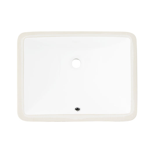 Porcelain Rectangular 20.75 inch Undermount Bathroom Sink with Overflow