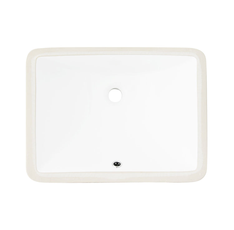 Porcelain Rectangular 20.75 inch Undermount Bathroom Sink with Overflow