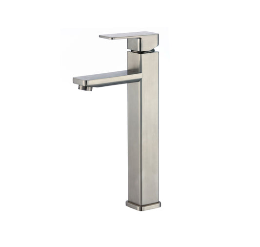 Single Hole Single-Handle Vessel Bathroom Faucet in Brushed Nickel