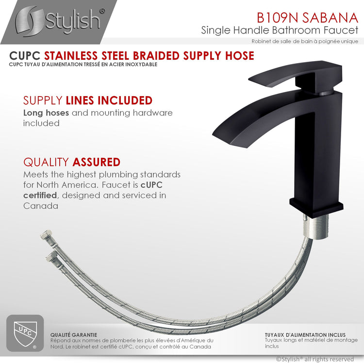 Modern Single Handle Matte Black Bathroom Faucet