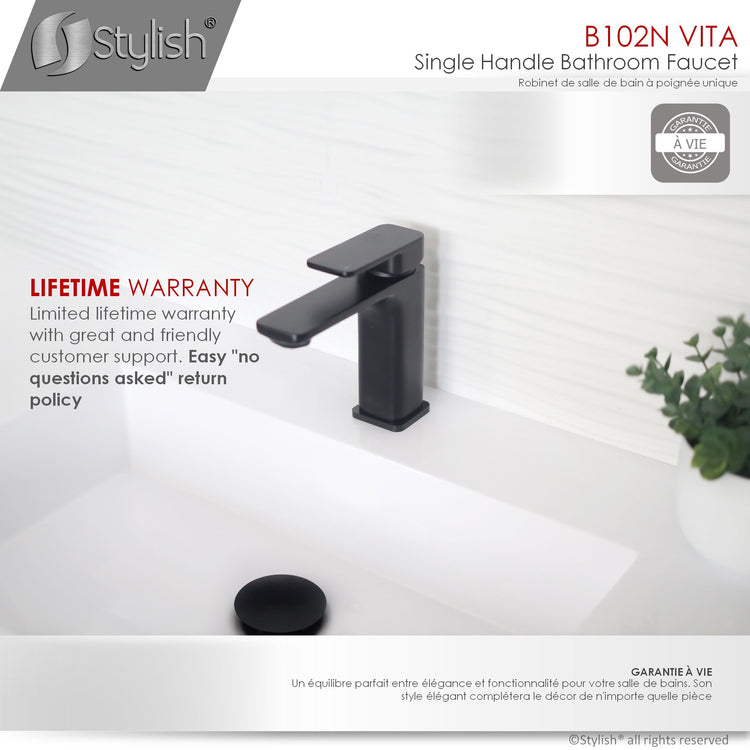 Single Handle Bathroom Faucet Black