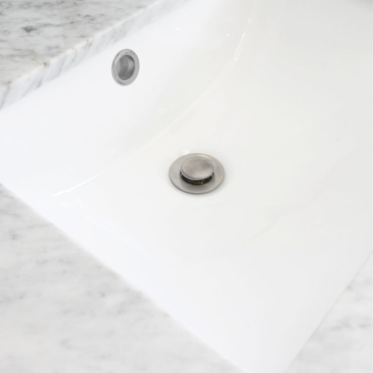 Bathroom Vanity Sink Pop-Up Drain with Overflow in Brushed Nickel