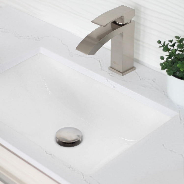 Porcelain Rectangular 20.75 inch Undermount Bathroom Sink with Overflow