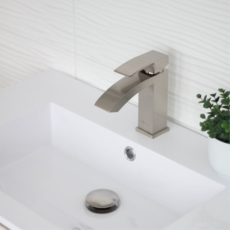 Modern Single Handle Brushed Nickel Bathroom Faucet