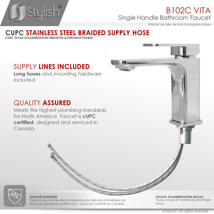 Single Handle Bathroom Faucet Polished Chrome