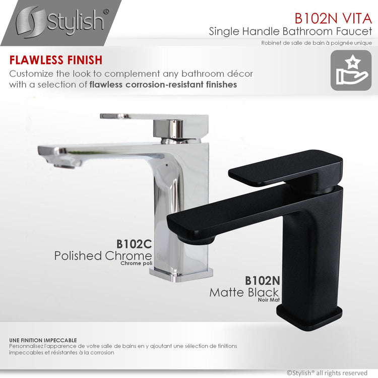 Single Handle Bathroom Faucet Black