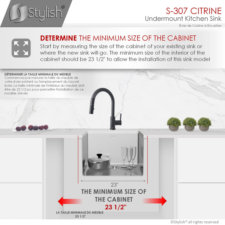 23L x 18W-inch Undermount Single Bowl 16 Gauge Stainless Steel Kitchen Sink with Grid and Strainer