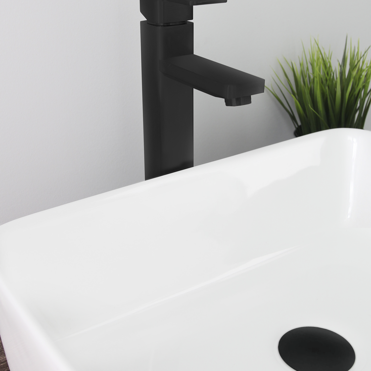 Bathroom Vanity Sink Pop-Up Drain without Overflow in Matte Black Finish