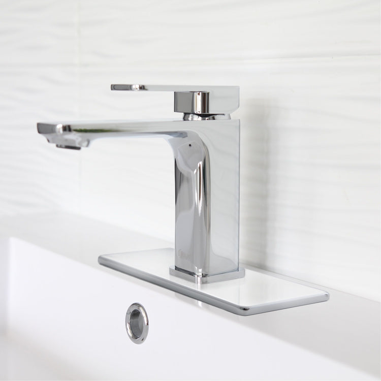 Single Hole Bathroom Faucet Plate in Polished Chrome