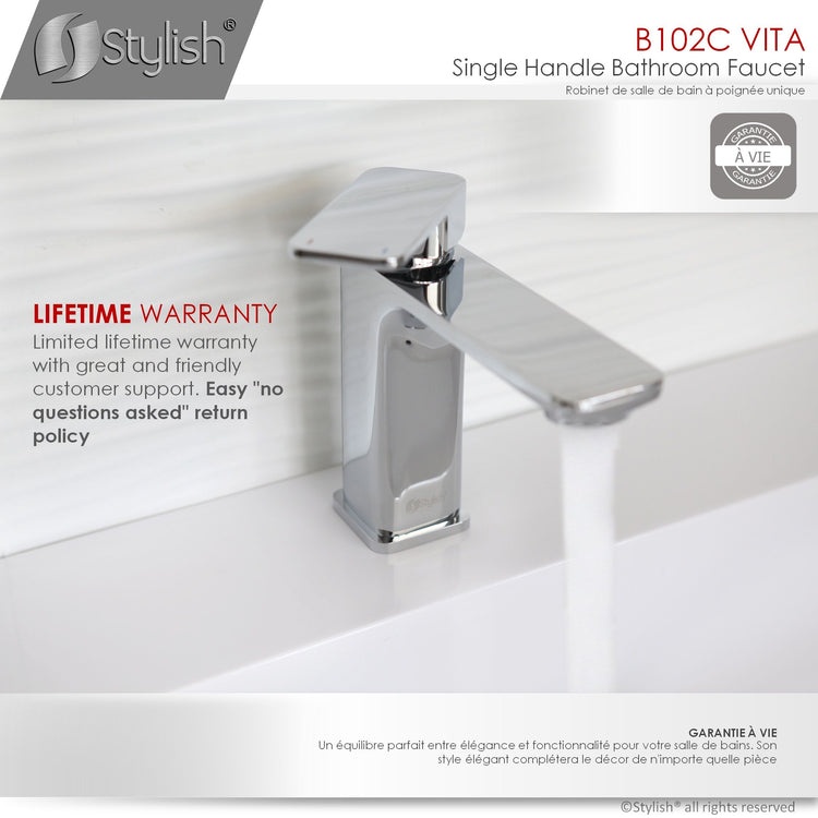 Single Handle Bathroom Faucet Polished Chrome