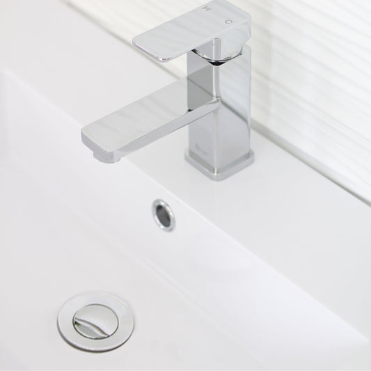 Bathroom Vanity Sink Pop-Up Drain with Overflow in Polished Chrome