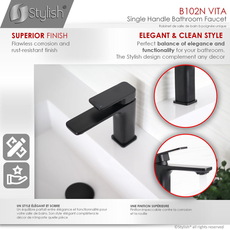 Single Handle Bathroom Faucet Black