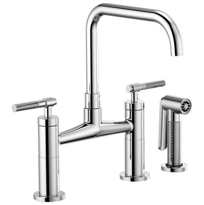 Brizo - Litze - Square Spout Bridge - Knurled Handle - Chrome