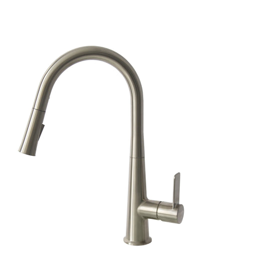 Stylish - Modern Single Handle Pull Down  Kitchen Faucet in Brushed Nickel