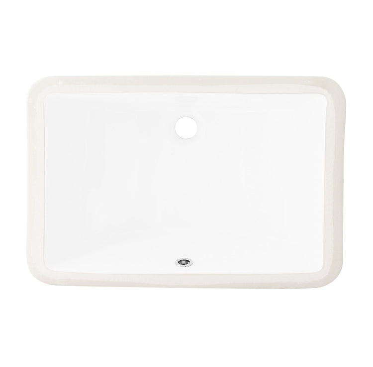 Porcelain Rectangular 21 inch Undermount Bathroom Sink with Overflow