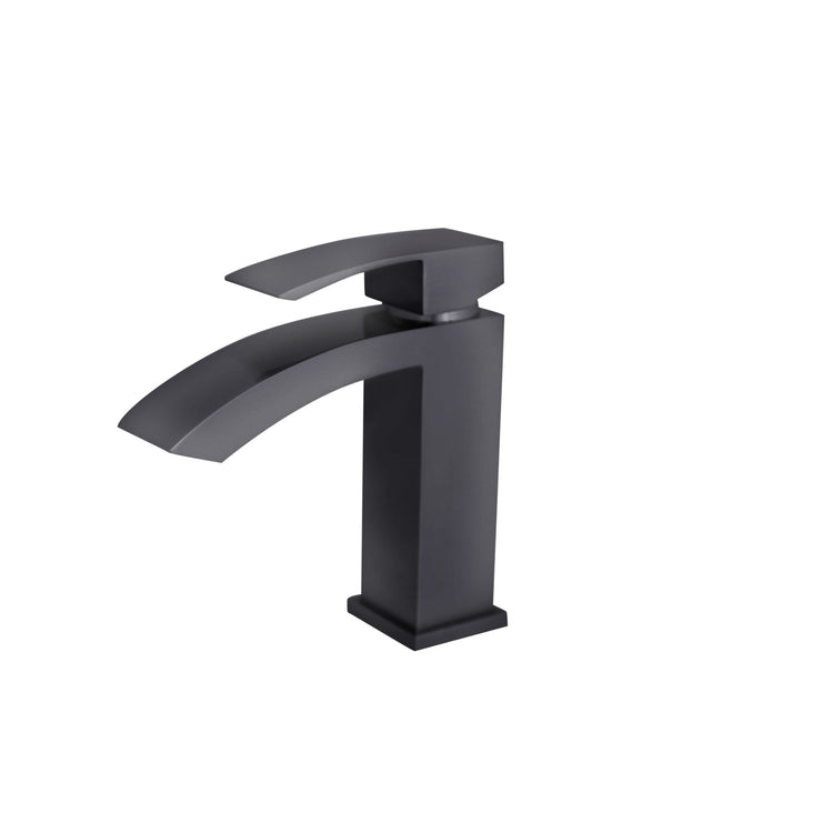 Modern Single Handle Matte Black Bathroom Faucet