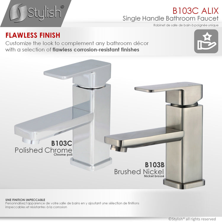 Single Hole Bathroom Faucet Polished Chrome