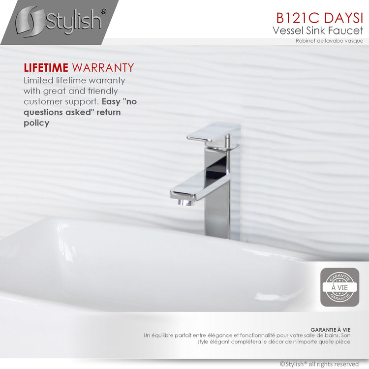 Single Hole Single-Handle Vessel Bathroom Faucet in Polished Chrome