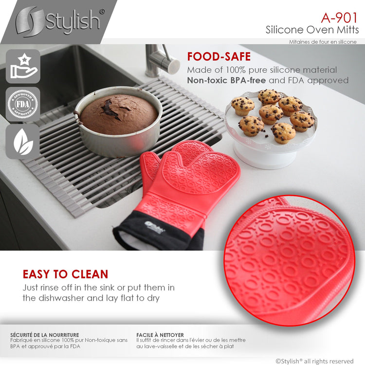 Heat Resistant Silicone Mitts