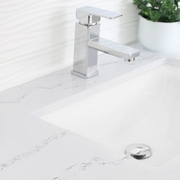 Porcelain Rectangular 21 inch Undermount Bathroom Sink with Overflow