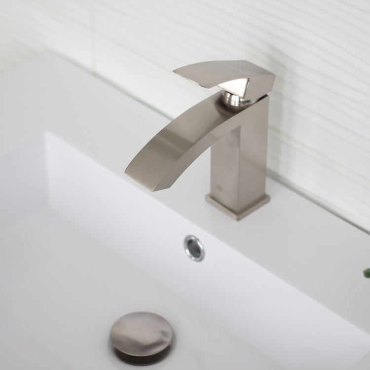 Vessel Sink Pop-Up Drain with Overflow in Brsuhed Nickel Finish