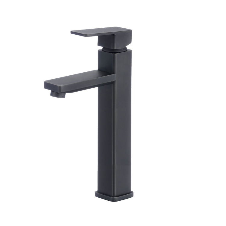 Single Hole Single-Handle Vessel Bathroom Faucet in Matte Black